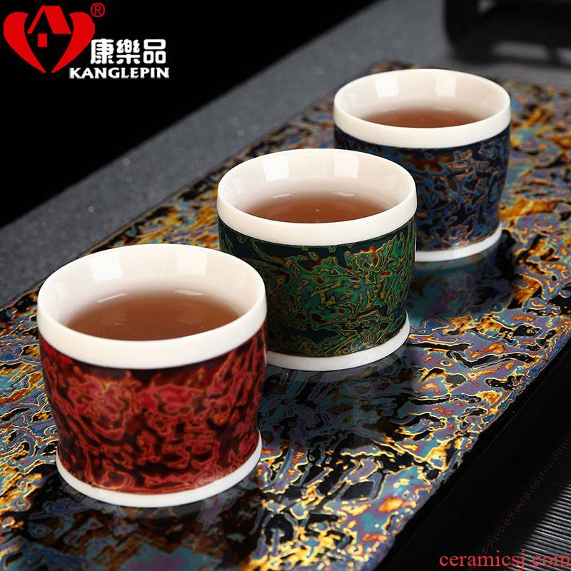 Recreational product lacquer tea biscuit firing pure manual big white porcelain ceramic kung fu masters cup cup household small cups