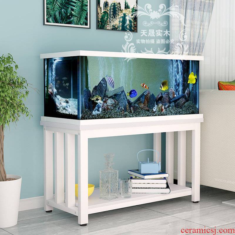 Tank bottom ark, solid wood cabinet shelf small aquarium fish Tank frame base bottom ano ano customized Tank bottom shelf