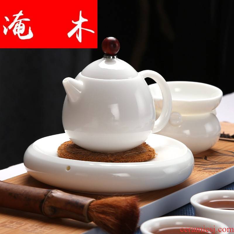 Submerged wood, jade porcelain teapot ivory white teapot dehua white porcelain small filter single pot ceramic checking xi shi pot