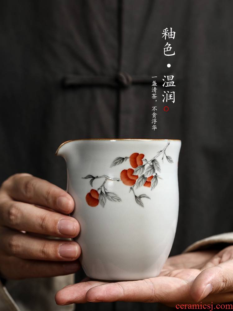 Jingdezhen hand - made persimmon your up checking ceramic fair keller implement a single heat kung fu tea tea can keep