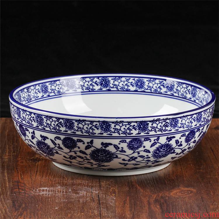 Blue and white bowl and basin ceramic hotel rainbow such as bowl of the big yards of pickled fish boiled fish with large soup bowl dish bowl