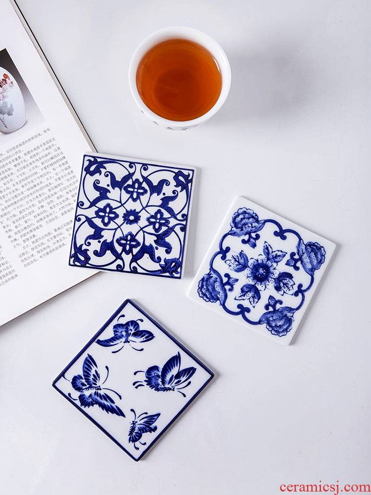 Household act the role ofing is tasted ceramic cup mat ceramics wall act the role ofing wall stick hanging decorations of blue and white porcelain is optional