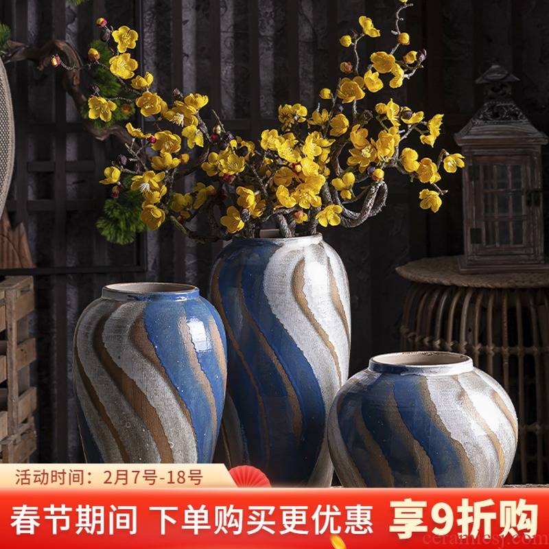 American ceramic floret bottle household act the role ofing is tasted wine shelf decoration flower arranging dried flowers contracted sitting room adornment is placed