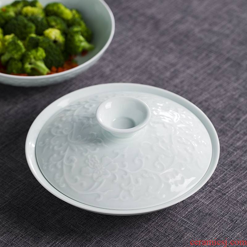 Jingdezhen ceramic film blue glaze combiner household ceramic bowl tableware tableware suit dishes