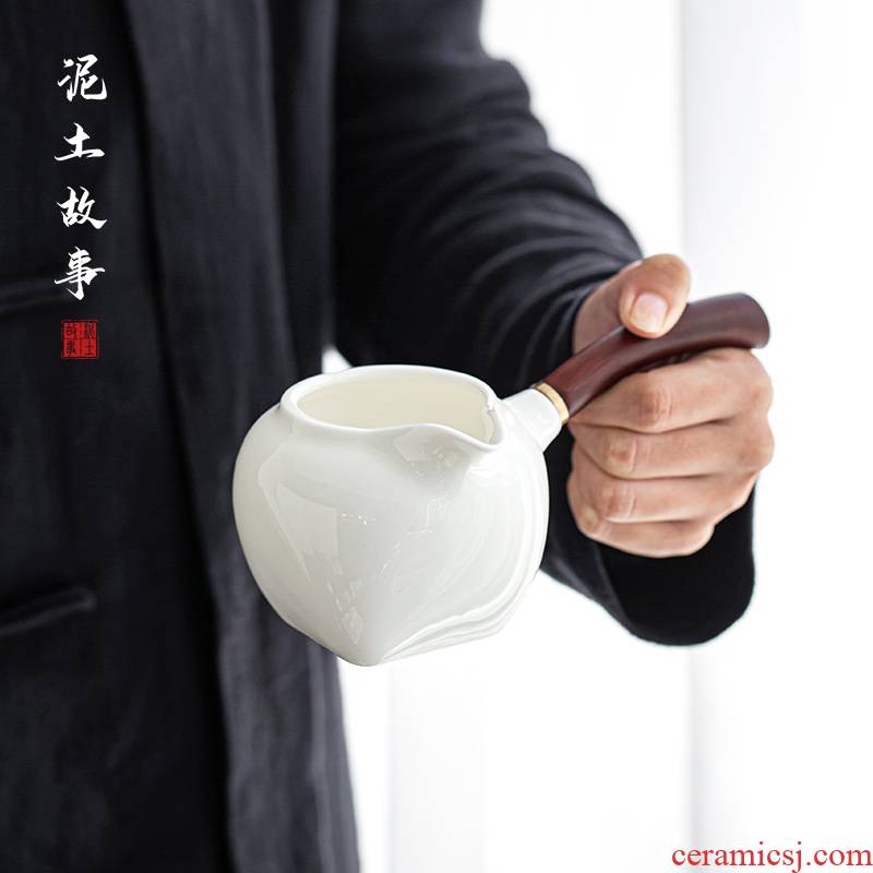 Dehua suet jade white porcelain ebony side the craft ceramics and cups of tea sea points fair keller of tea, kungfu tea