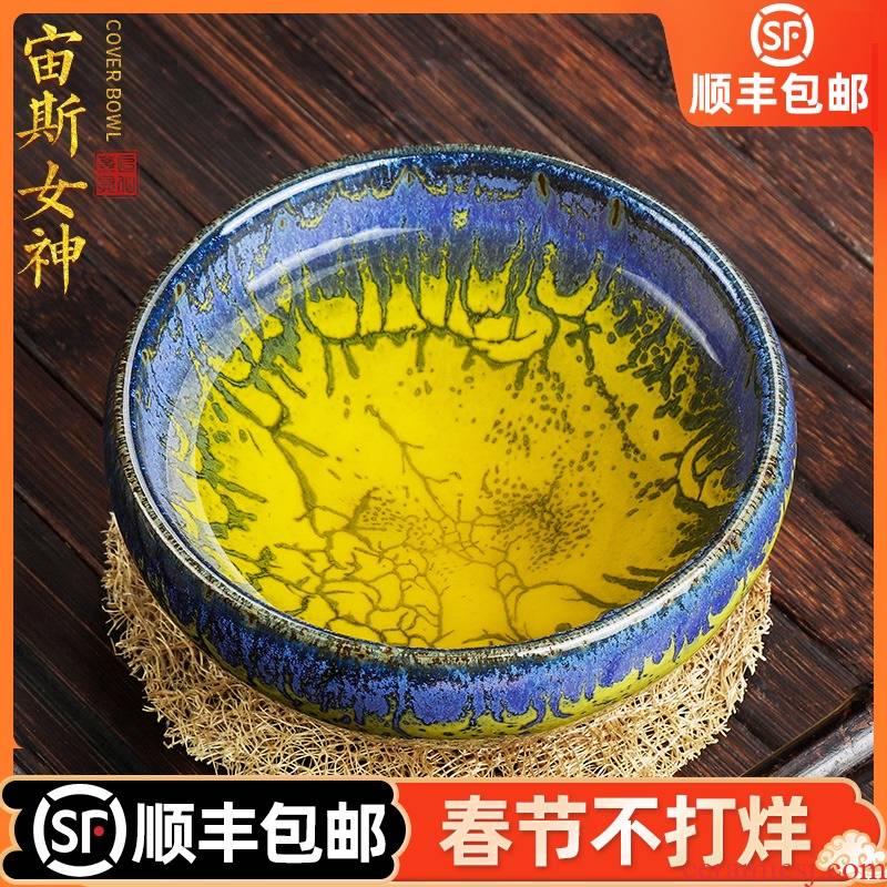 Artisan fairy obsidian variable temmoku oil - lamp can master cup single cup masters hand built ceramic household kung fu tea sample tea cup