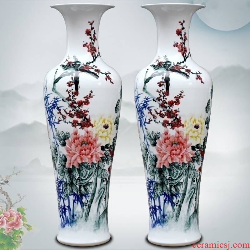 Jingdezhen ceramics hand - made flowers flower arrangement sitting room of large vase furnishing articles household craft ornaments