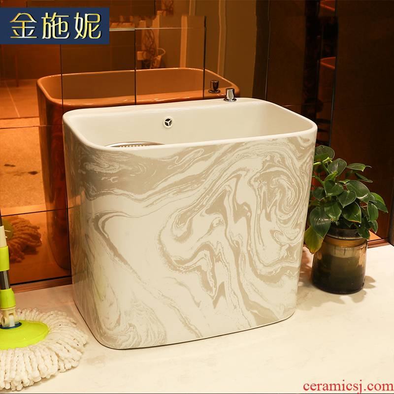 Marble ceramic wash basin of mop pool to the balcony household mop pool mop mop pool toilet tank of the pool