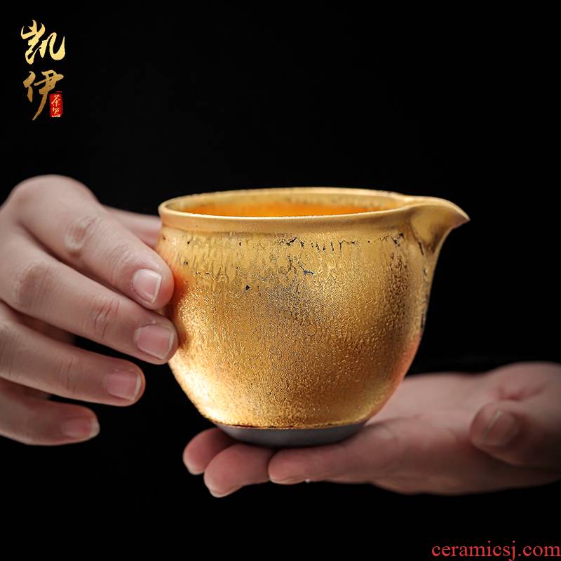 Zeng, Guangxu master hand made gold points tea tea tea fair temmoku up ceramic cup tea accessories