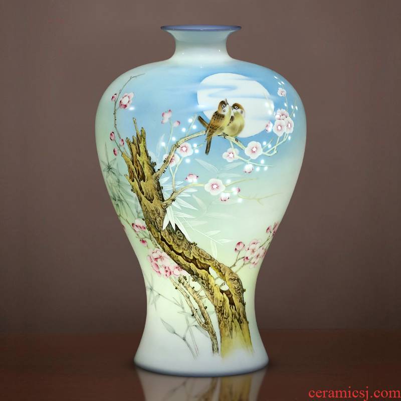 Jingdezhen porcelain ceramic hand - made vases, exquisite knife clay bottle home furnishing articles of Chinese style of the sitting room porch decoration
