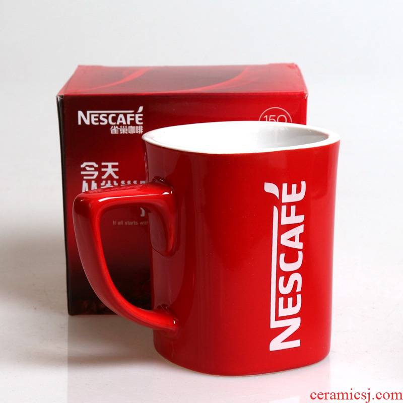 Glass ceramic spoon package mark the new coffee cup classic contracted new boxed cup nestle, a little red
