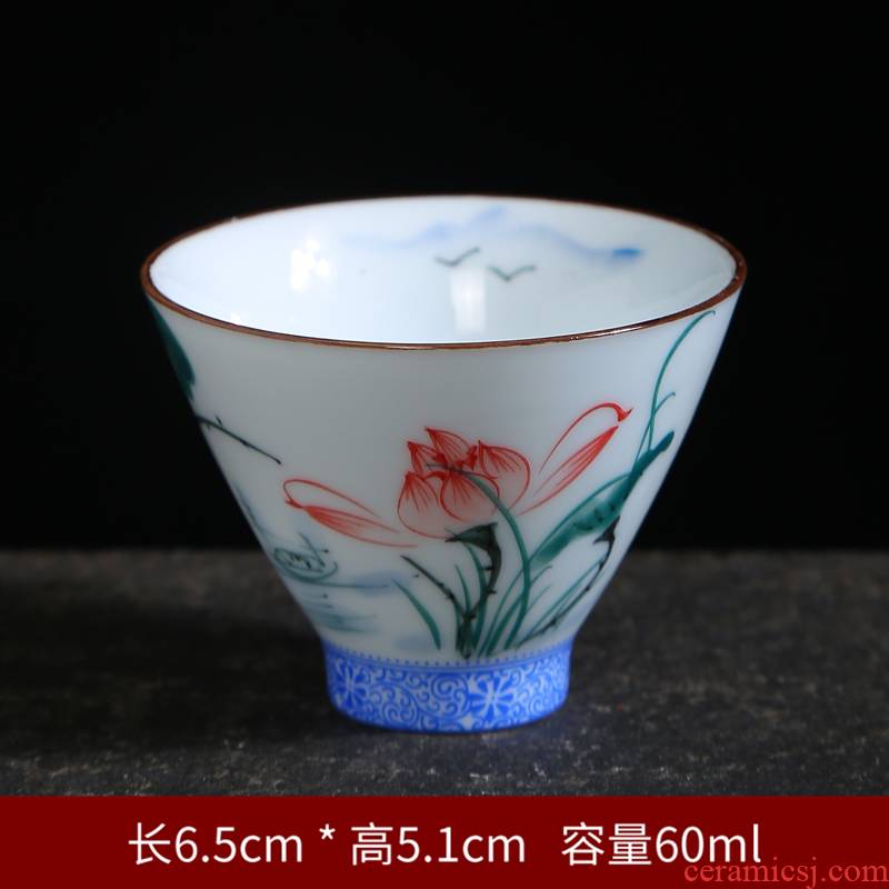 Manual hat to a cup of blue and white porcelain sample tea cup hand - made ceramic cups individual CPU master cup bowl kung fu tea set