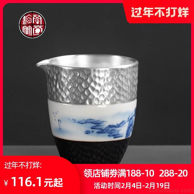 Tasted silver gilding and rivers and a cup of kunfu tea tea ware domestic Japanese tea set points blue and white porcelain ceramic fair keller cups