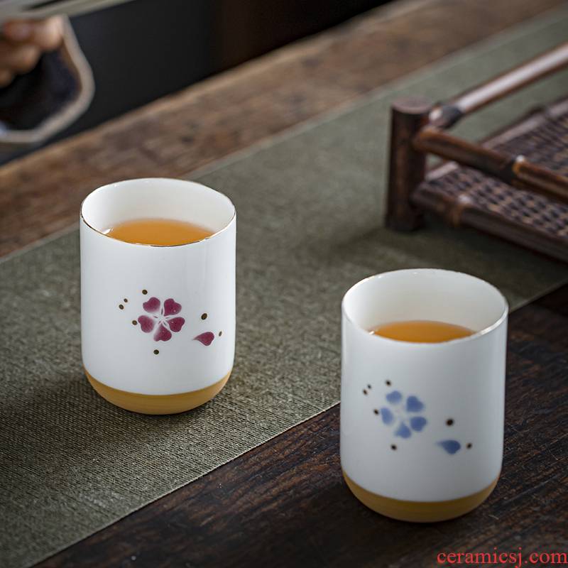 Japanese glass ceramic restoring ancient ways is the name plum flower cup large hotel restaurant tea cup home ultimately responds CPU master CPU