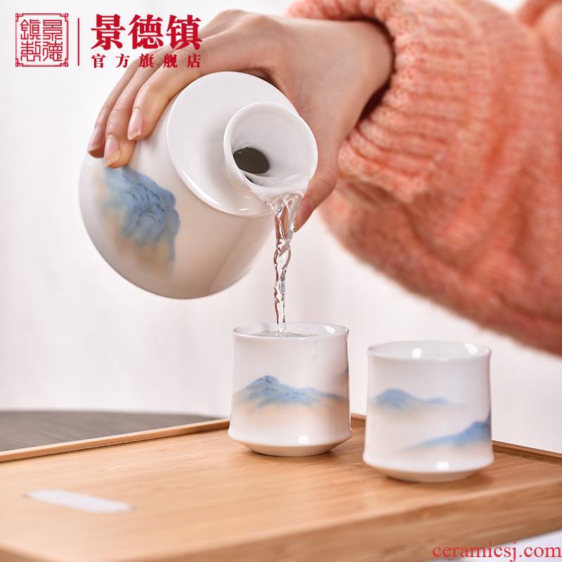 Jingdezhen flagship store of Chinese ceramic wine suits for home wine wine wine wine and liquor points a small handleless wine cup