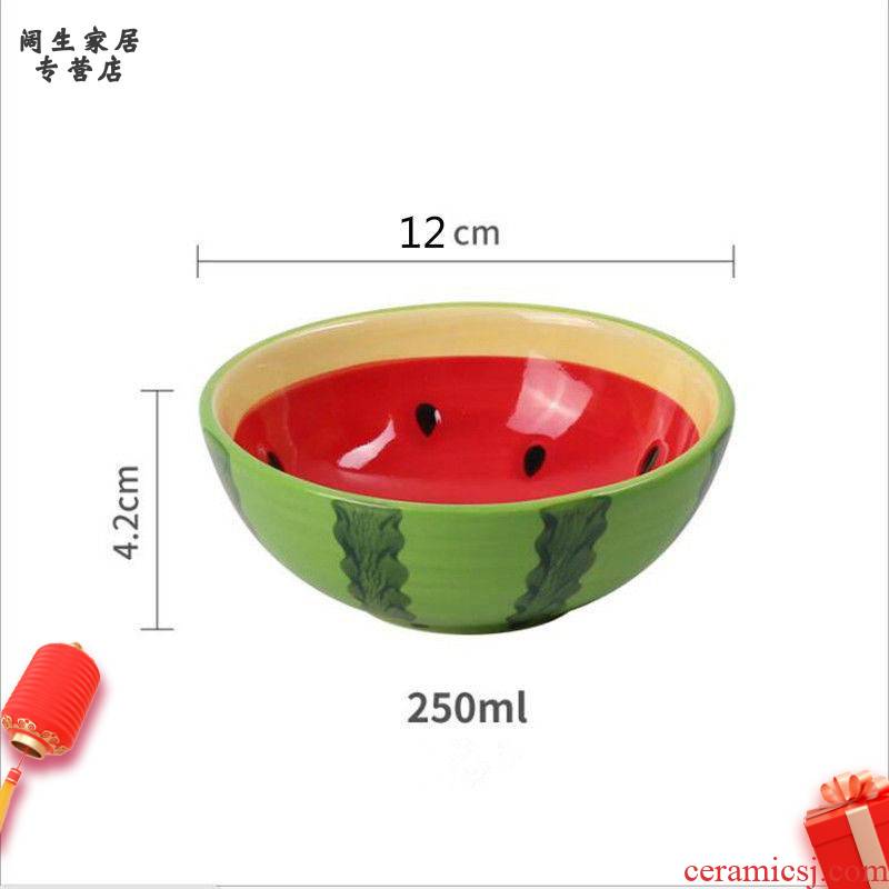 New to use individual contracted creative move household jobs lovely watermelon rice bowls hand - made ceramic fruit