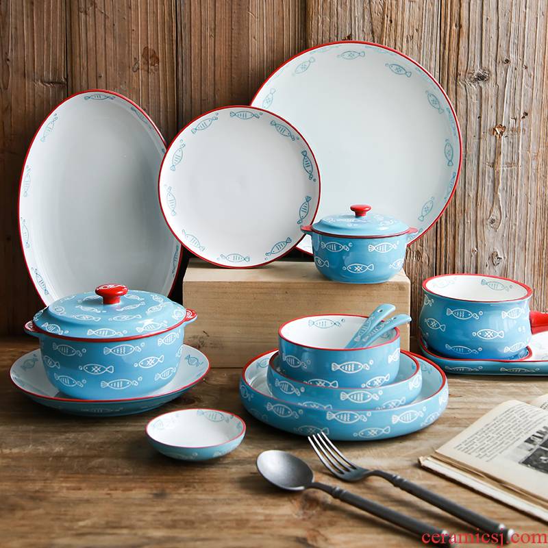 0 jobs the creative household rainbow such as bowl bowl grilled steak bowl dish fish Nordic ceramic tableware bowls plates