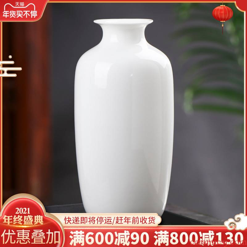 Jingdezhen ceramics white floret bottle place flower arranging contracted sitting room tea zen take home decoration