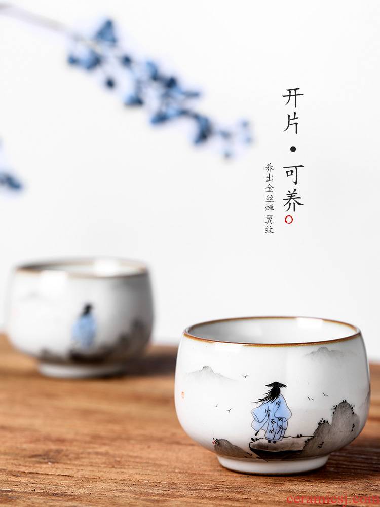 Masters cup your up sample tea cup jingdezhen archaize ceramic cups pure manual single CPU hand - made ancientry kung fu tea set