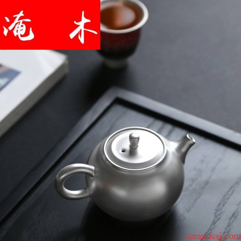 Submerged wood tea silver pot of manual tasted silver gilding silver 999 ceramic tea set the teapot kung fu xi shi pot of little teapot the teapot