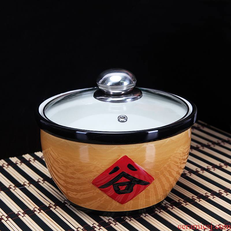 Traditional farmhouse characteristic steamed food bowl of household ceramic soup bowl with a lid soup bowl stew seasoning as cans rainbow such use