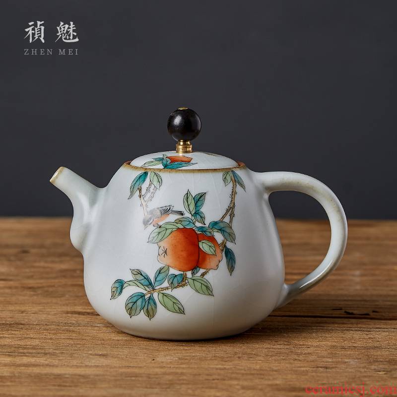 Shot incarnate your up hand - made apple bird jingdezhen ceramic teapot kung fu tea set household filter teapot single pot