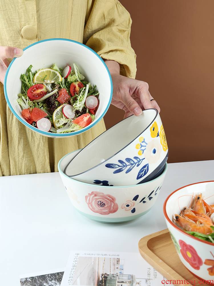 Under the four seasons of ceramic glaze color tableware home eat rice bowl of rice bowl salad bowl of soup bowl with rainbow such as bowl hat to bowl