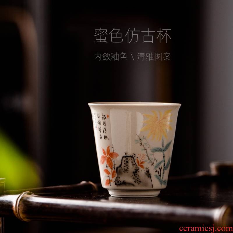 Jingdezhen ceramic tea cups master kung fu tea cup single CPU antique single sample tea cup men 's lady