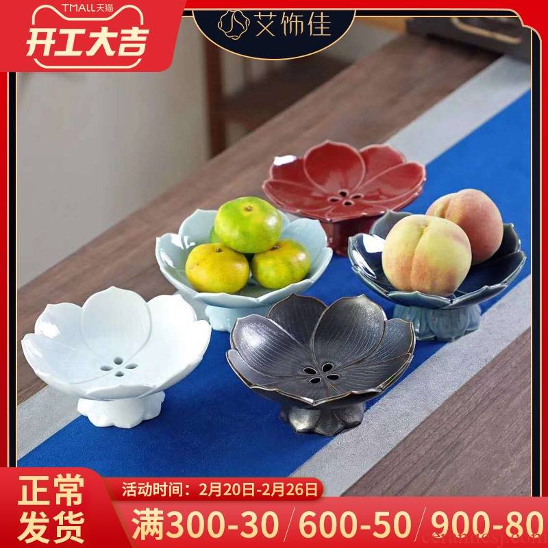 Jingdezhen Chinese pastry disc manually best dish fruit dried fruit tray plates home sitting room tea table, tea table of pottery and porcelain