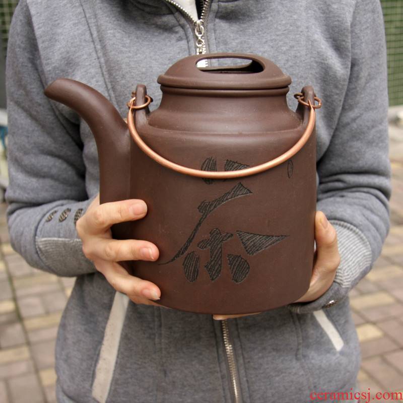 Authentic hand heavy ore purple sand teapot yixing it it girder pot