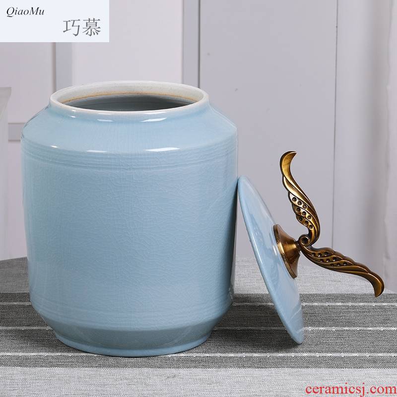 Longed for jingdezhen ceramic with cover Kim 'moom' means' home opportunely ricer box sealed barrel storage tank caddy fixings cylinder jars cylinder
