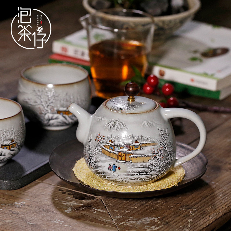 Jingdezhen your up open piece of pure manual hand - made kung fu tea set little teapot ceramics single pot of restoring ancient ways making tea with tea