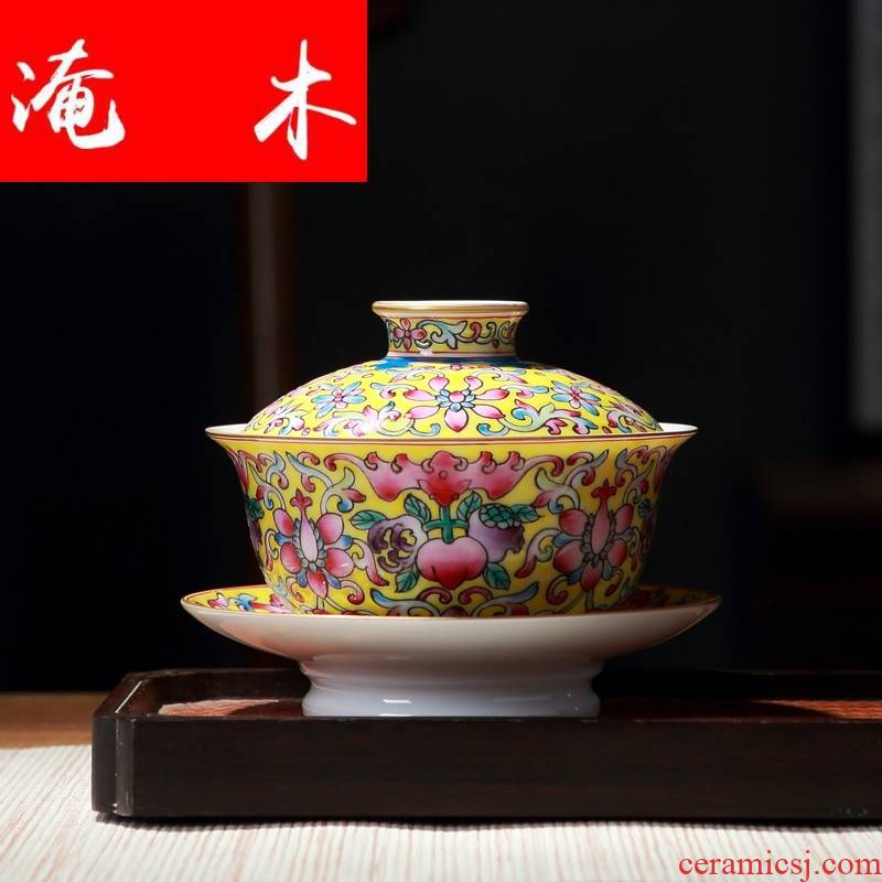 Submerged wood jingdezhen colored enamel tureen ceramic cups than spend three restoring ancient ways to see colour gift tea set tea bowl
