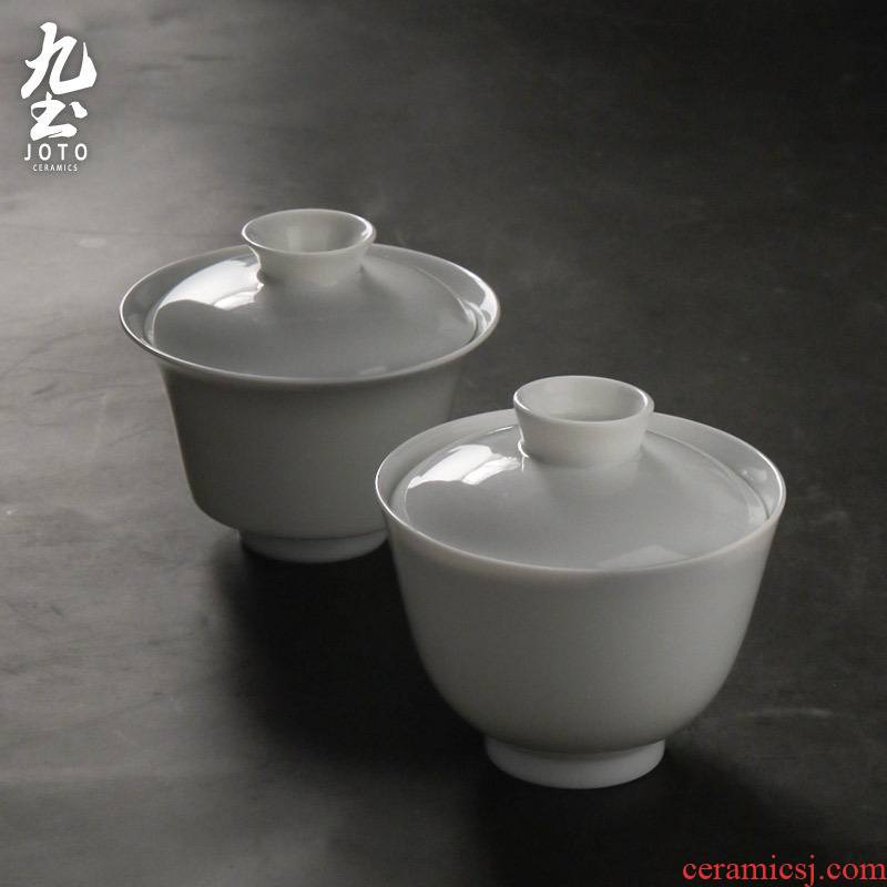 About Nine soil checking ceramic tureen jade porcelain white tureen thin foetus tureen tea cups porcelain kung fu tea set three tea tureen