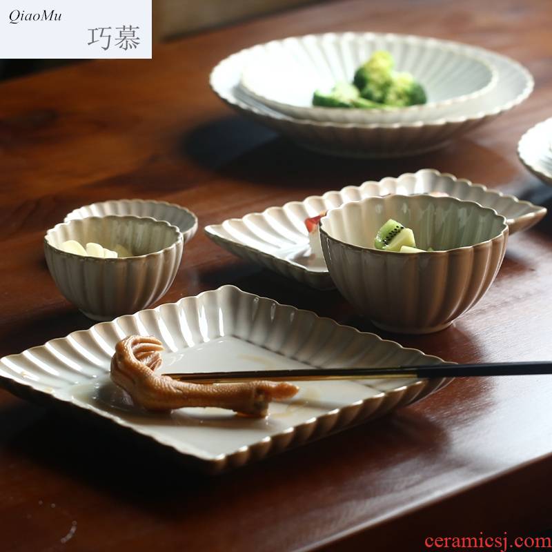 Qiao mu creative by dish variable glaze ceramic tableware home dishes dish flavor dish of western - style food dish coffee cups of rice bowls