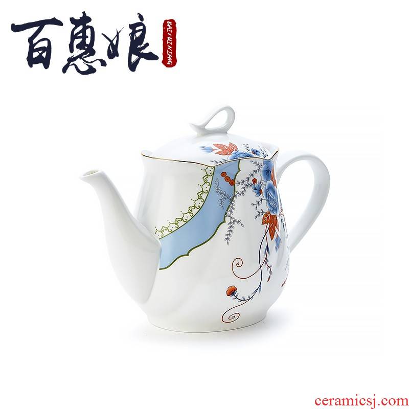 Ceramic coffee set (15 head porcelain rhyme flower niang suit household gift box set
