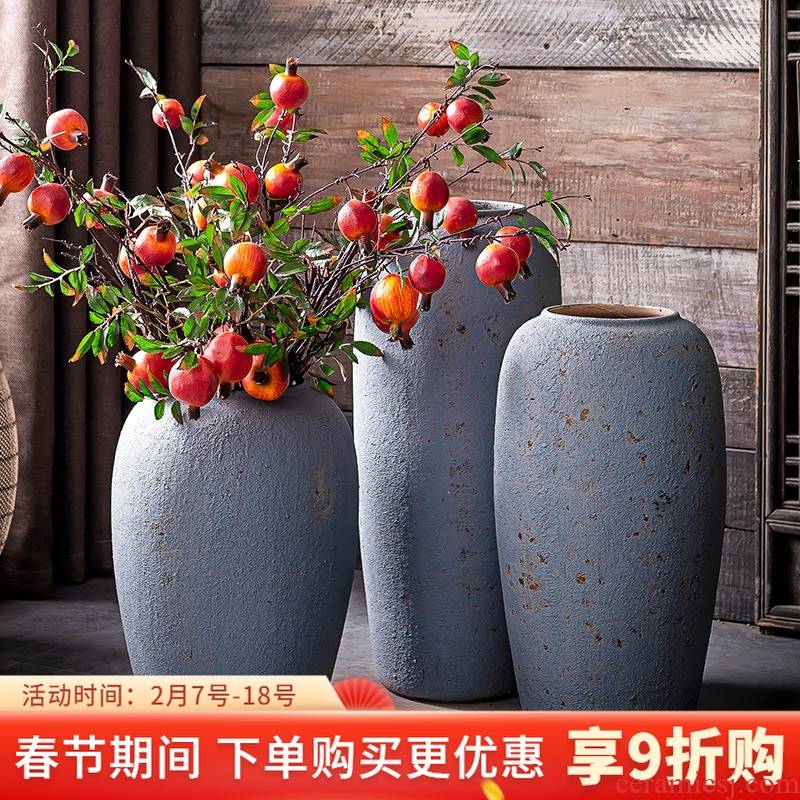 I and contracted grey ceramic club hotel furnishing articles sitting room window of large vase flower arranging flower POTS