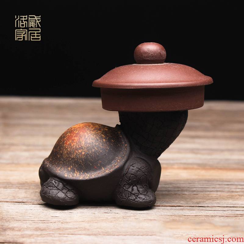 Play tea, tea pet mini violet arenaceous fine move can keep creative pet tortoise tea table accessories furnishing articles