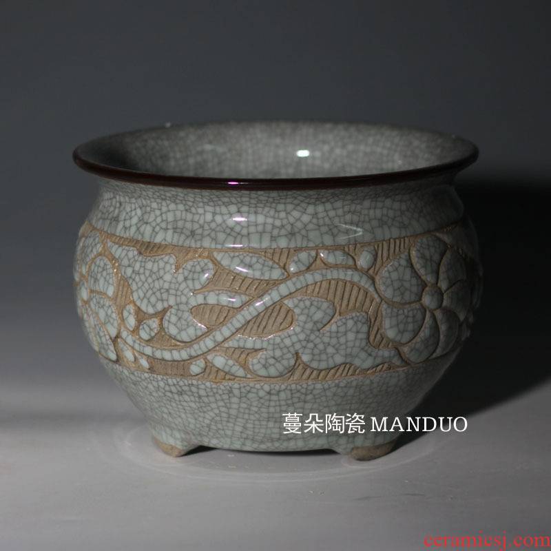 The elder brother of The jingdezhen up archaize ceramic open piece of writing brush washer from small study Chinese classical culture writing brush washer from furnishing articles