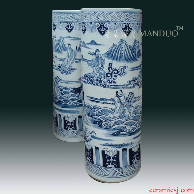 Jingdezhen ensemble character big quiver porcelain vase hand - made archaize classical characters straight vase