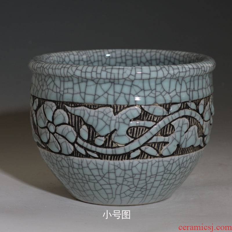 Jingdezhen archaize open a small piece of pottery and porcelain porcelain ceramic VAT cylinder classical annatto furniture decoration culture
