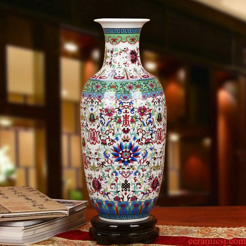Antique Chinese jingdezhen ceramics enamel see colour white live vases bottles of fashion home decoration crafts