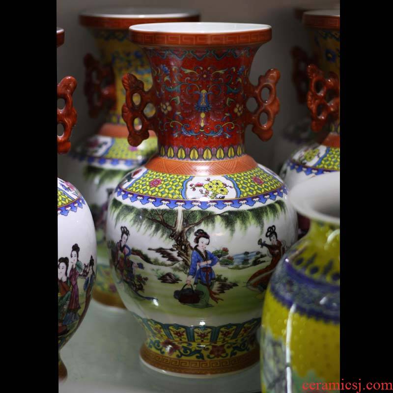 Jingdezhen enamel vase high - grade vase sitting room adornment that occupy the home furnishing articles fine ceramics