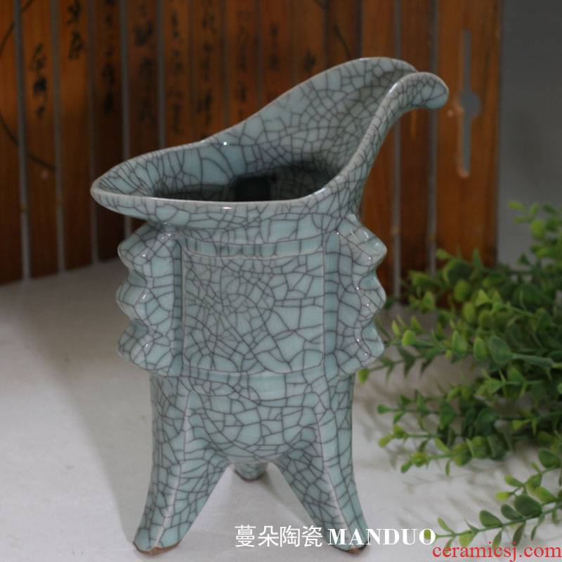 Open the slice rich ancient frame crackle glaze furnishing articles decoration simple jue jue classic glass ceramic porcelain