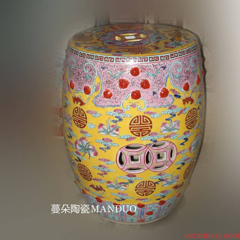 Jingdezhen clear manual pastel yellow at the end of the classical elegant classical high - grade decoration porcelain who yellow who