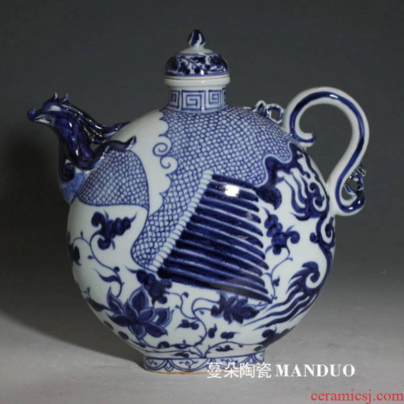 Imitation of the yuan dynasty blue and white porcelain jar zito bian yuan dynasty blue - and - white porcelain pot of jingdezhen blue and white comb antique pot