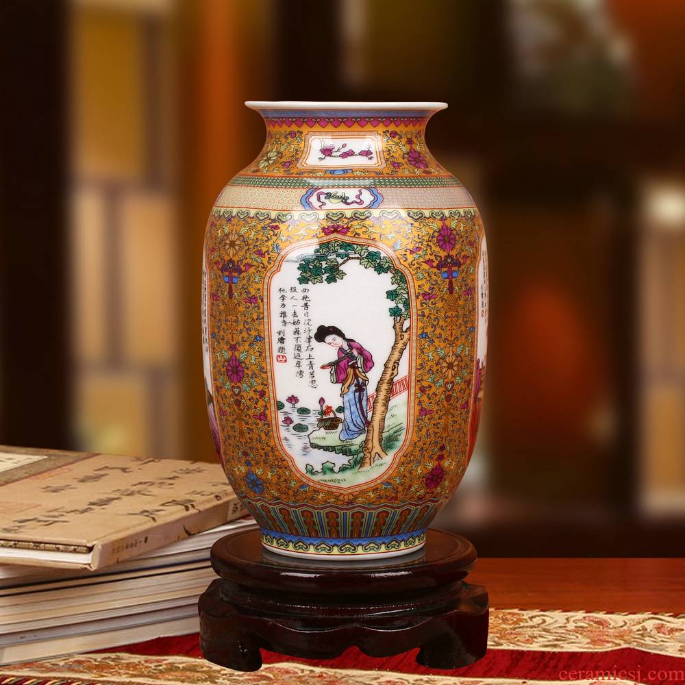 Jingdezhen ceramic vase colored enamel vase fashion all around the four most beautiful women furnishing articles home decoration decoration
