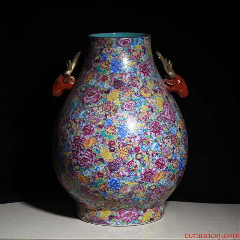 Jingdezhen name plum flower vase bottle of flower is the ear vase flowers full color vases, flower porcelain bottle
