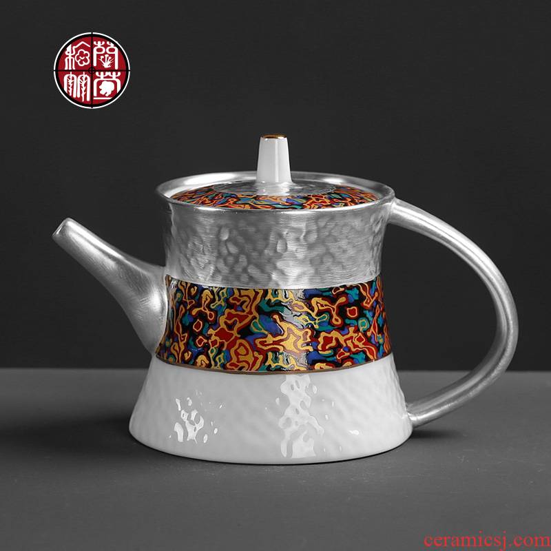 Ceramic teapot kung fu small individual household individuality characteristic creative coppering. As hammer silver big single pot office