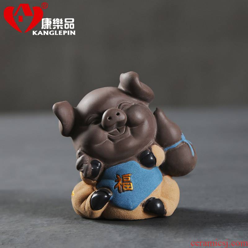 Recreational product wufu pig violet arenaceous fine tea pet fortune ceramic that occupy the home furnishing articles, lovely pig eight quit to tea accessories